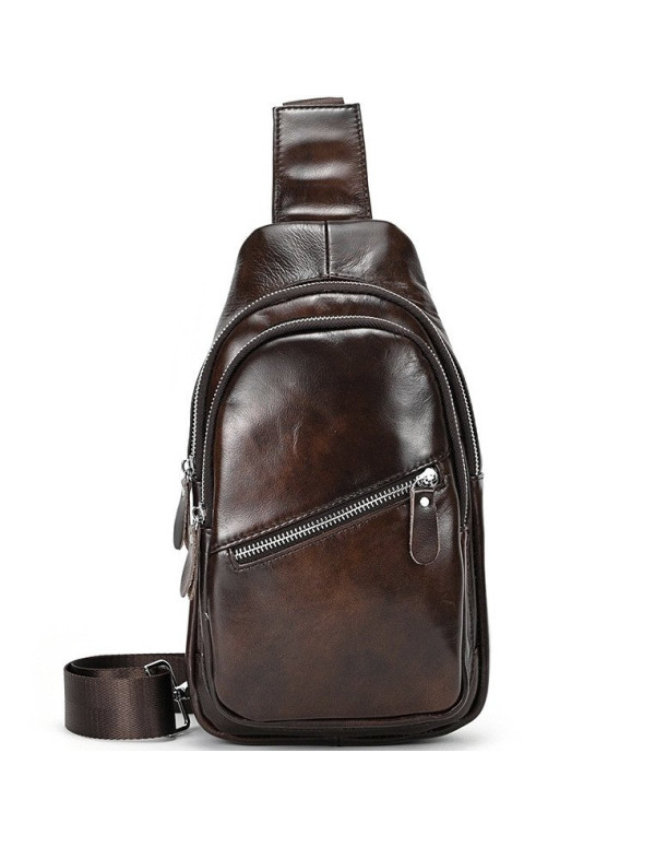 Чоловічий шкіряний слінг на одне плече Carpi, коричневий