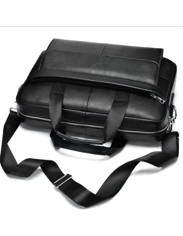 Чоловічий шкіряний портфель Wave, чорний