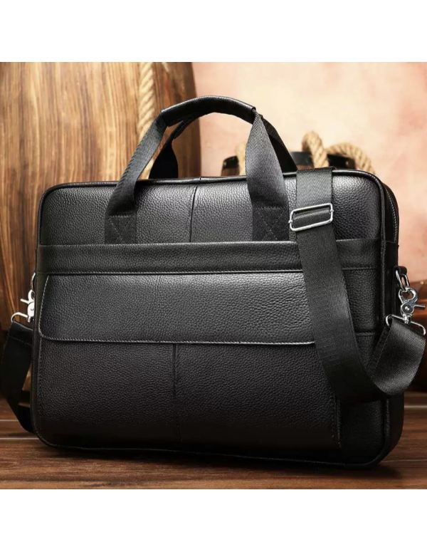 Чоловічий шкіряний портфель Wave, чорний