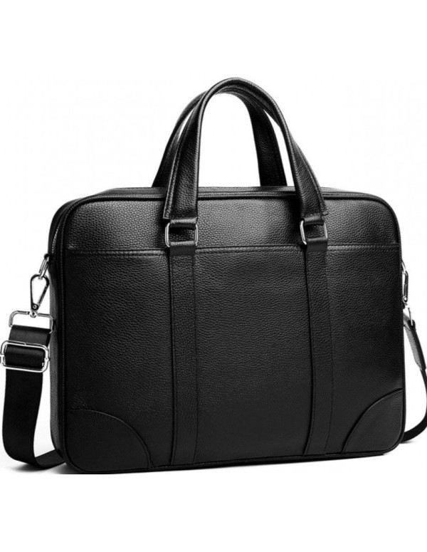 Чоловічий шкіряний портфель Feran, чорний