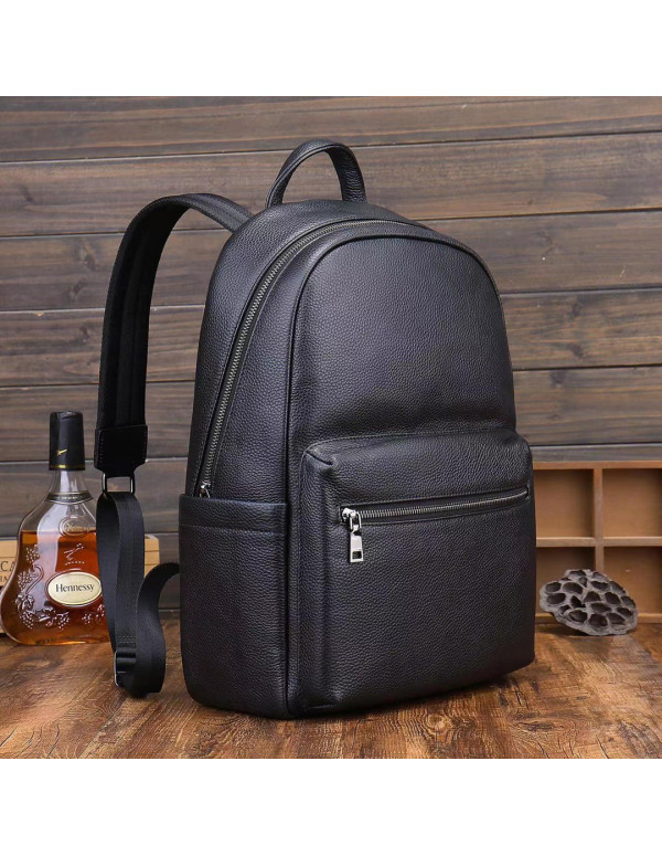 Шкіряний чоловічий рюкзак міський Calder,чорний