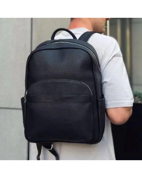 Чоловічий міський шкіряний рюкзак Liora,чорний