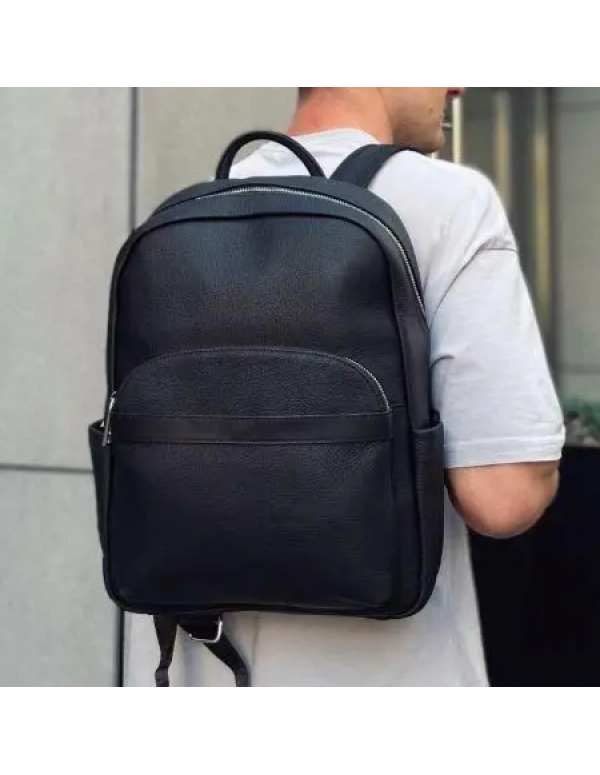 Чоловічий міський шкіряний рюкзак Liora, чорний