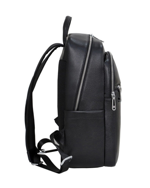 Чоловічий шкіряний рюкзак для поїздок Prado,чорний