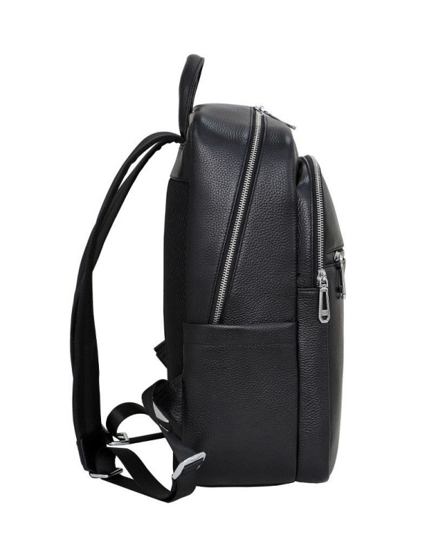 Чоловічий шкіряний рюкзак для поїздок Prado,чорний