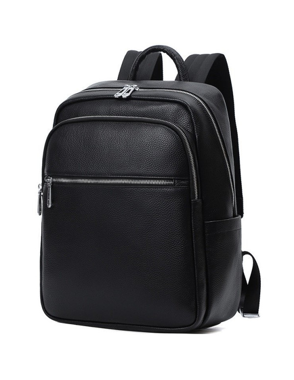 Чоловічий шкіряний рюкзак для поїздок Prado,чорний