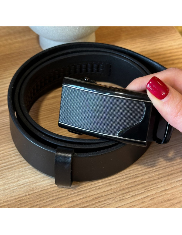 Чоловічий шкіряний ремінь із пряжкою автомат 8490