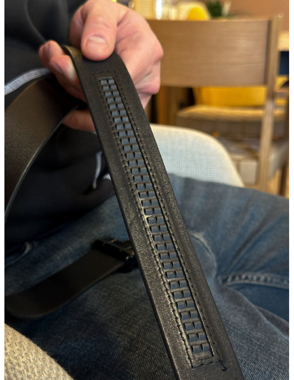 Чоловічий шкіряний ремінь із пряжкою автомат 8490