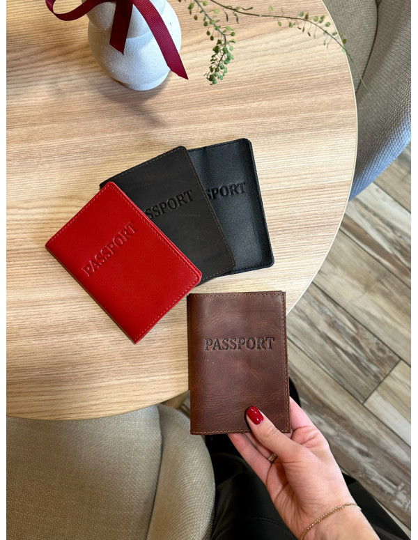 Шкіряна обкладинка для паспорта з написом 1940