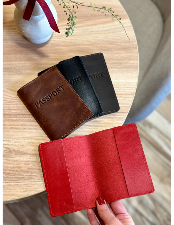 Шкіряна обкладинка для паспорта з написом 1940