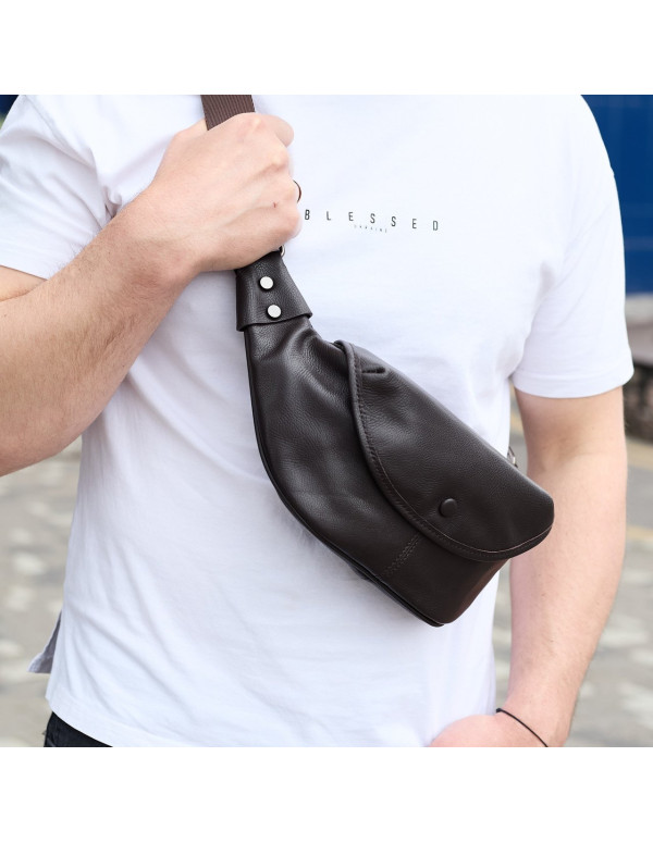 Чоловіча шкіряна бананка Nox, коричнева