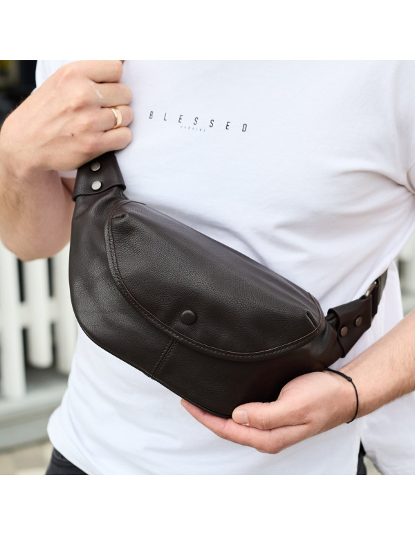 Чоловіча шкіряна бананка Nox, коричнева