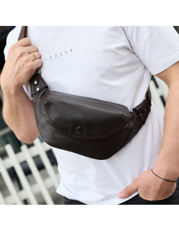 Чоловіча шкіряна бананка Nox, коричнева