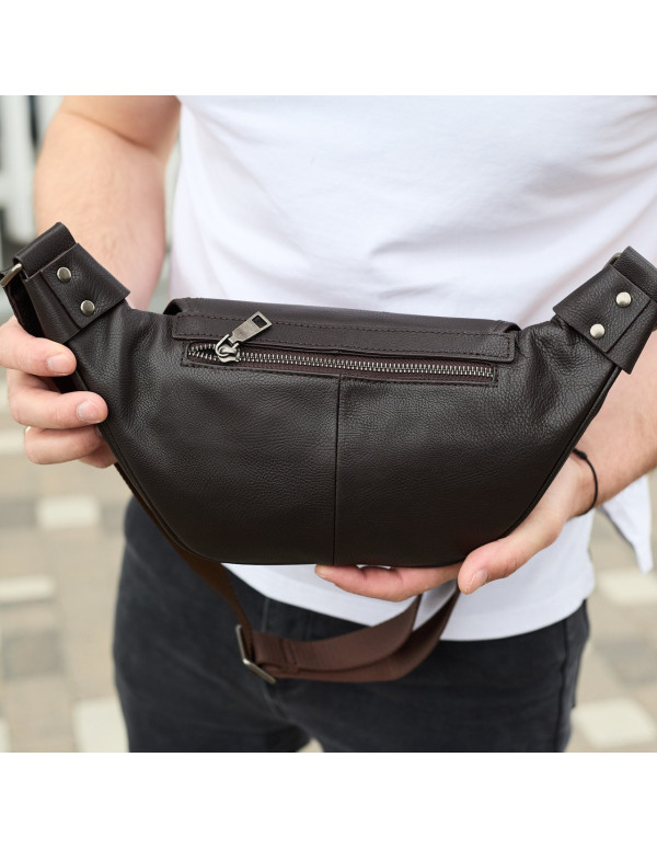 Чоловіча шкіряна бананка Nox, коричнева