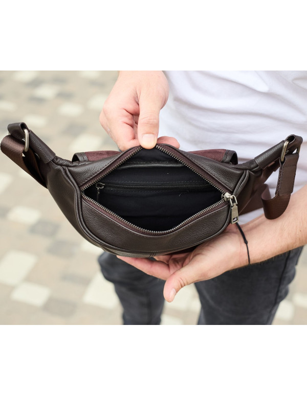 Чоловіча шкіряна бананка Nox, коричнева