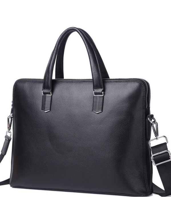 Шкіряний чоловічий діловий портфель Warden, чорний