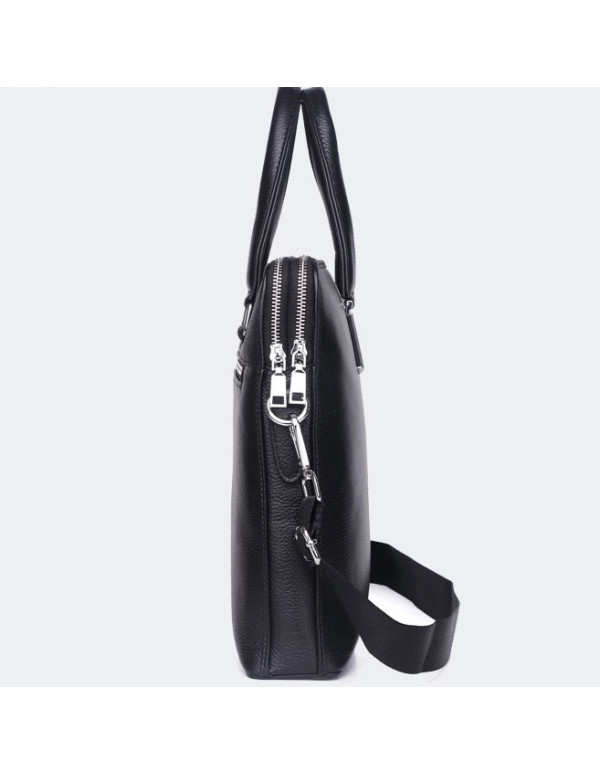 Шкіряний чоловічий діловий портфель Warden, чорний