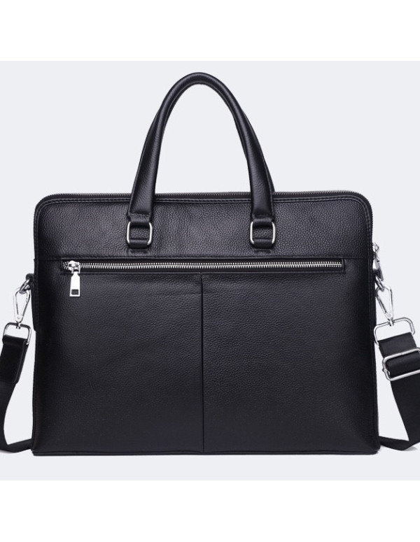 Шкіряний чоловічий діловий портфель Warden, чорний