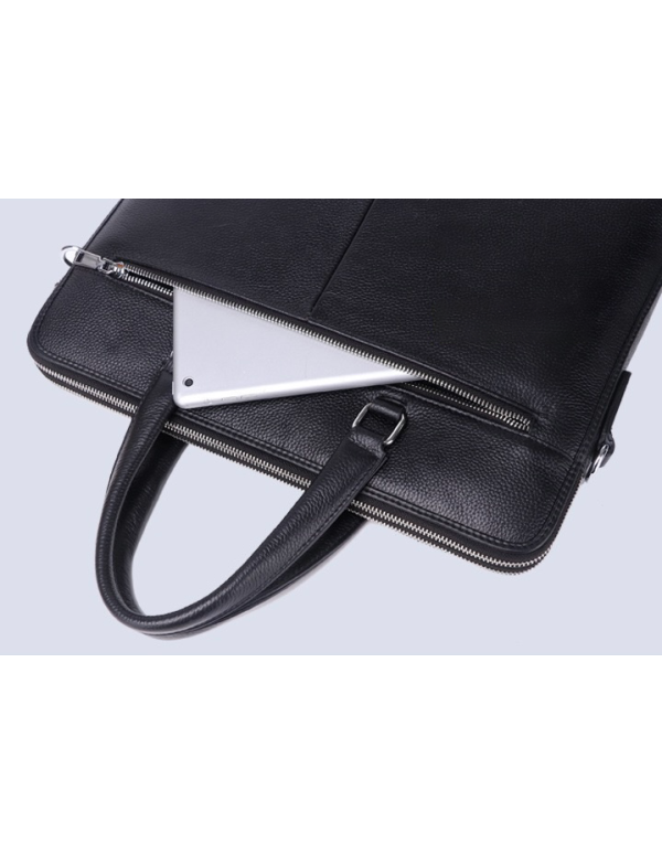 Шкіряний чоловічий діловий портфель Warden, чорний