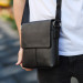 Шкіряна чоловіча сумка-месенджер Firenze,чорна