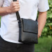 Шкіряна чоловіча сумка-месенджер Firenze,чорна