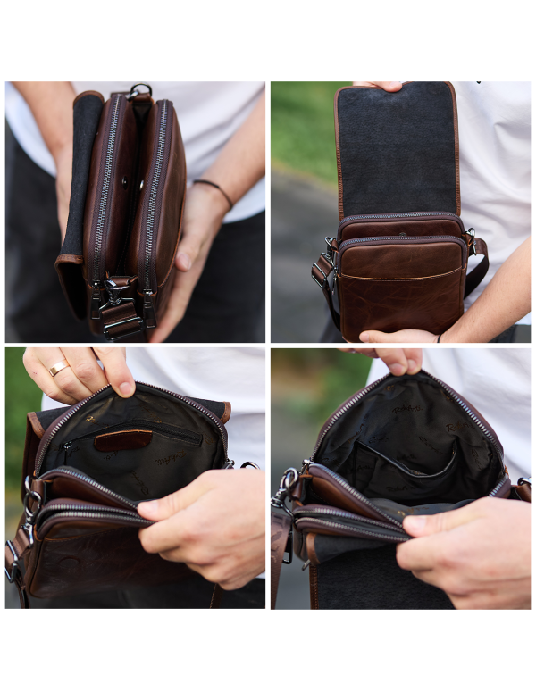 Барсетка з клапаном через плече Velaro, коричнева