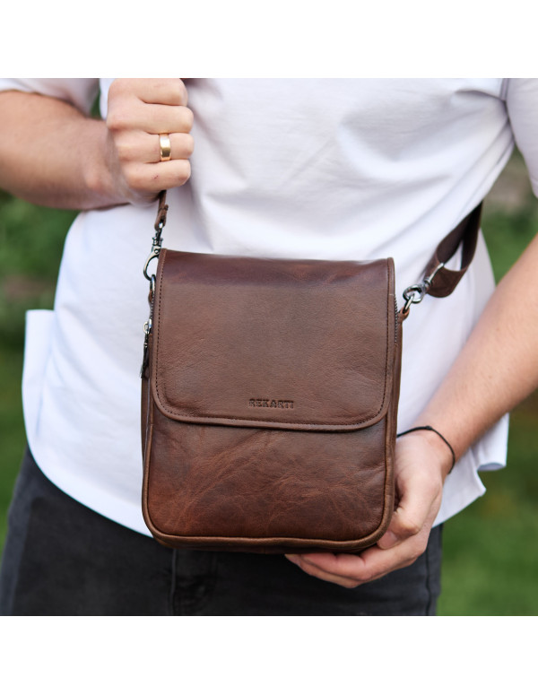 Барсетка з клапаном через плече Velaro, коричнева