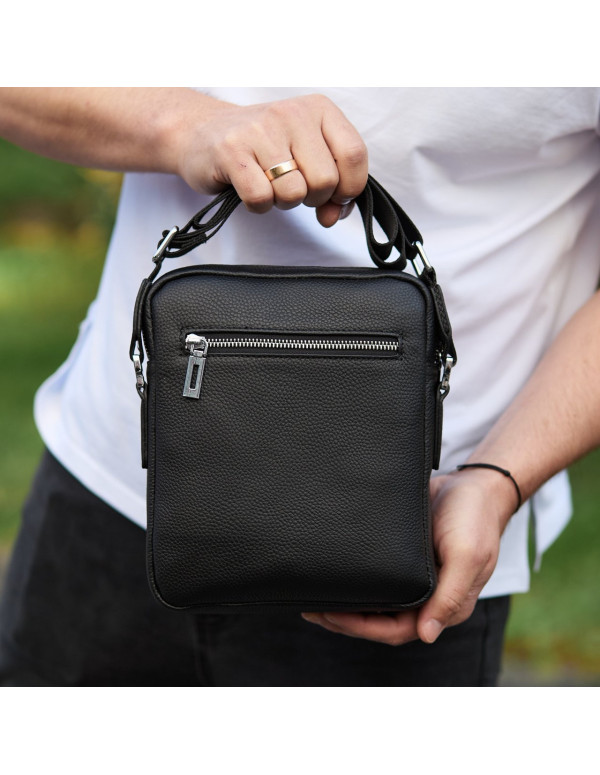 Чоловіча шкіряна сумка-барсетка Arpino, чорна