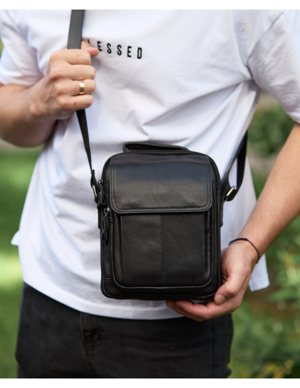 Сумка-барсетка чоловіча через плече Corvani, чорний колір