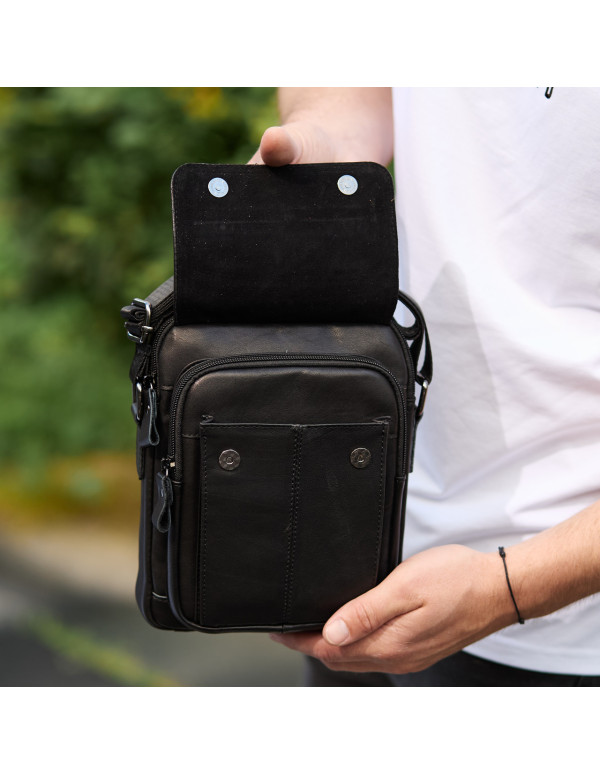 Сумка-барсетка чоловіча через плече Corvani, чорний колір