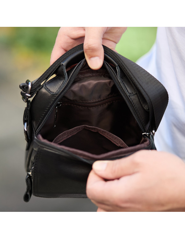 Сумка-барсетка чоловіча через плече Corvani, чорний колір