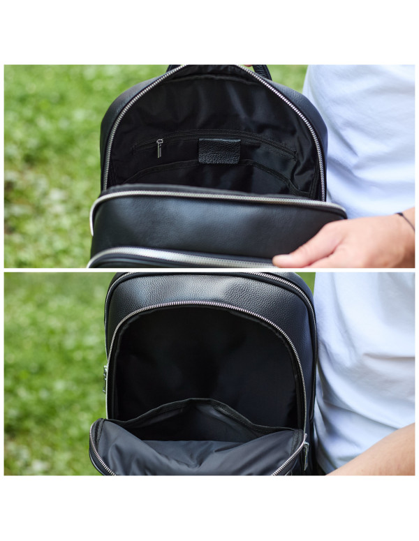 Класичний чоловічий рюкзак зі шкіри Belluno, чорний