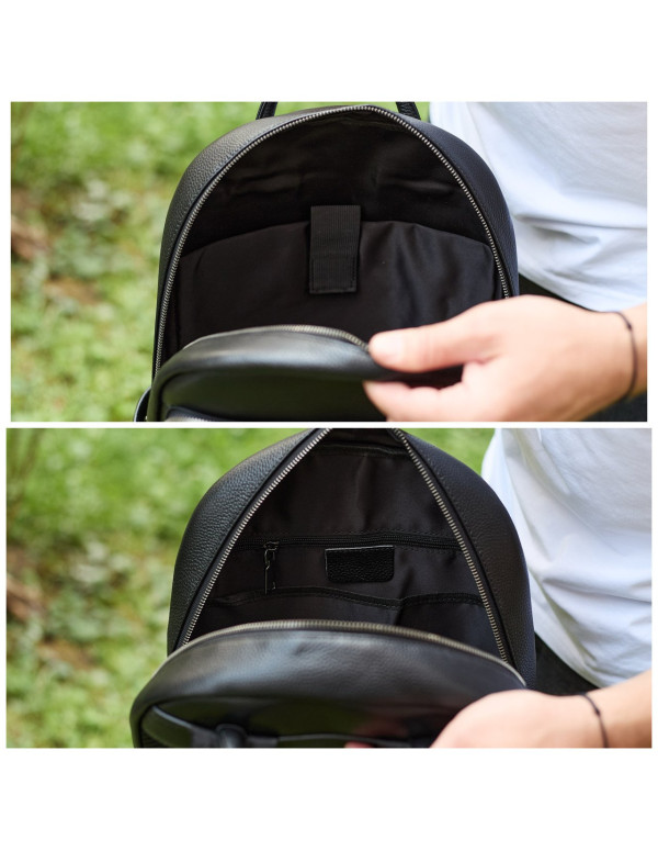 Чоловічий шкіряний рюкзак Grand, чорний