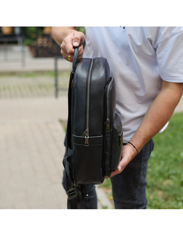 Чоловічий шкіряний рюкзак Grand, чорний