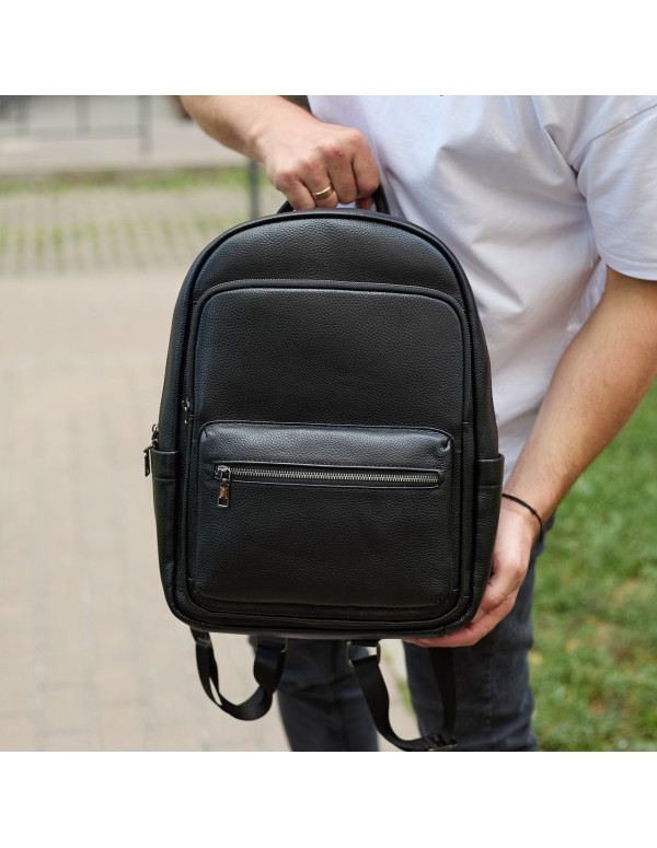 Чоловічий шкіряний рюкзак Grand, чорний