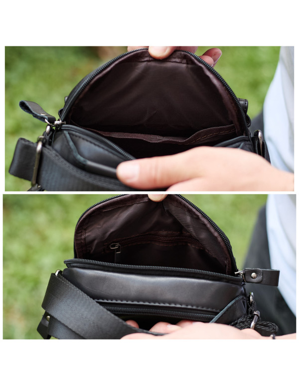 Чоловіча шкіряна сумка Cervia, чорна