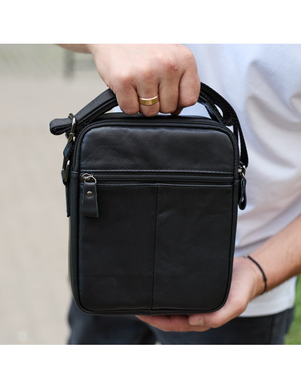 Чоловіча шкіряна сумка Cervia, чорна