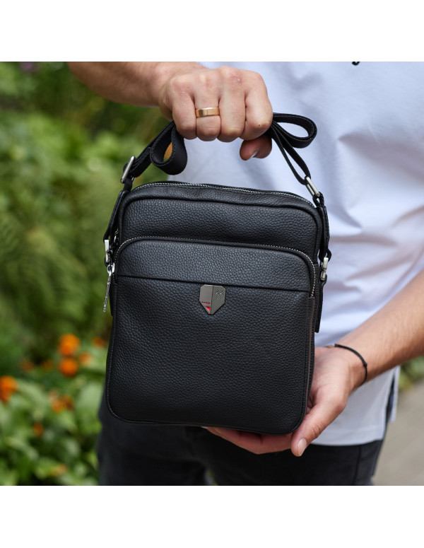 Чоловіча шкіряна сумка-барсетка Livorn, чорна