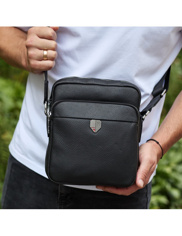 Чоловіча шкіряна сумка-барсетка Livorn, чорна