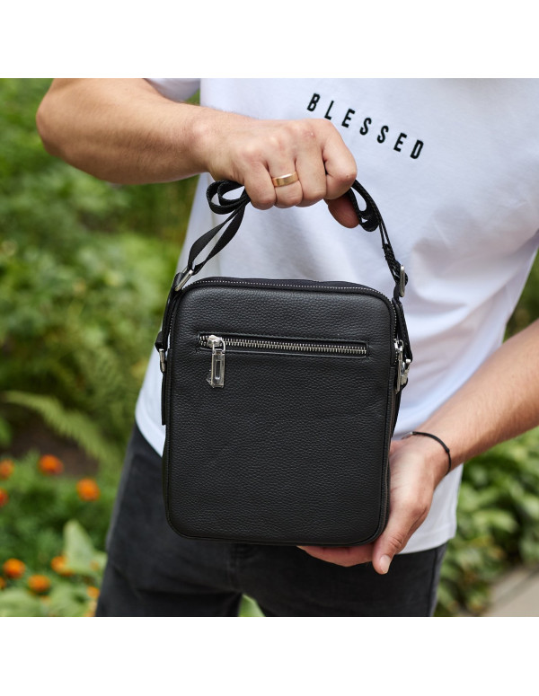 Чоловіча шкіряна сумка-барсетка Livorn, чорна
