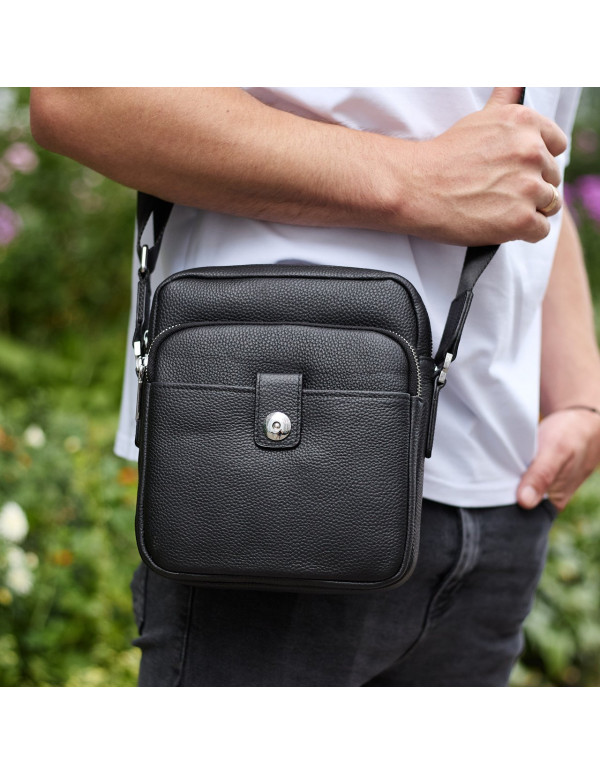 Чоловіча шкіряна універсальна сумка Sien, чорна