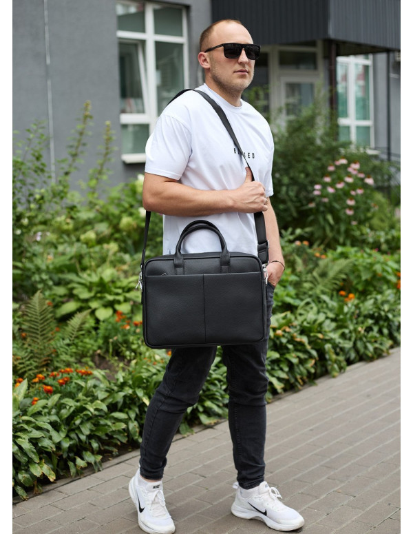 Чоловічий портфель на плече Eron, чорний