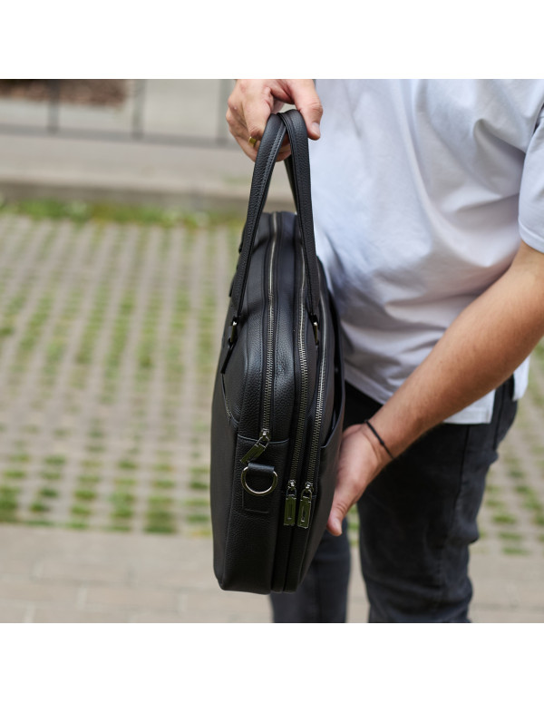 Офісна чоловіча сумка-портфель через плече Javer, чорна