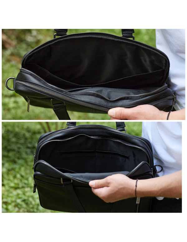 Офісна чоловіча сумка-портфель через плече Javer, чорна