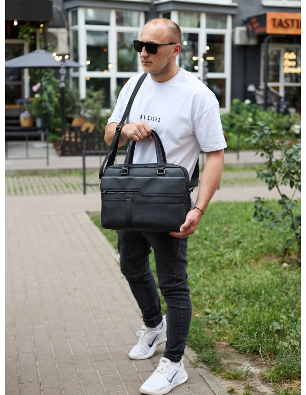 Чоловіча ділова сумка-портфель Orion, чорна