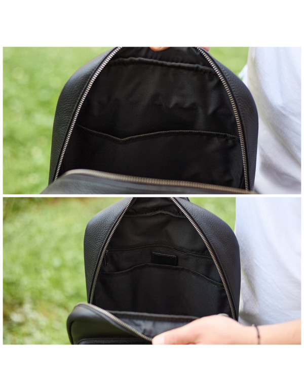 Міський чоловічий рюкзак із натуральної шкіри Teramo, чорний