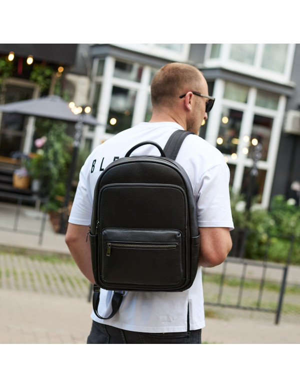 Чоловічий шкіряний рюкзак Grand, чорний