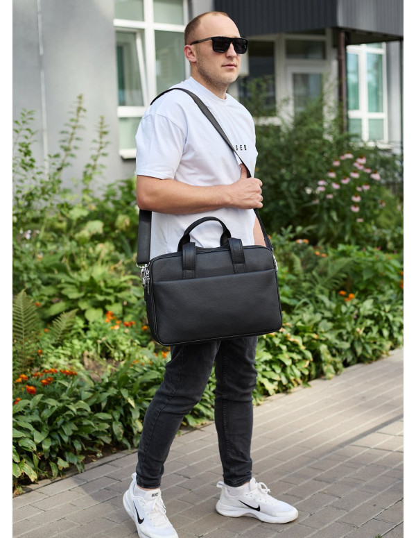 Чоловічий портфель на плече Domin, чорний