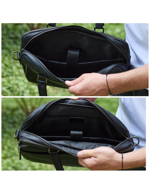 Офісна чоловіча сумка-портфель через плече Javer, чорна