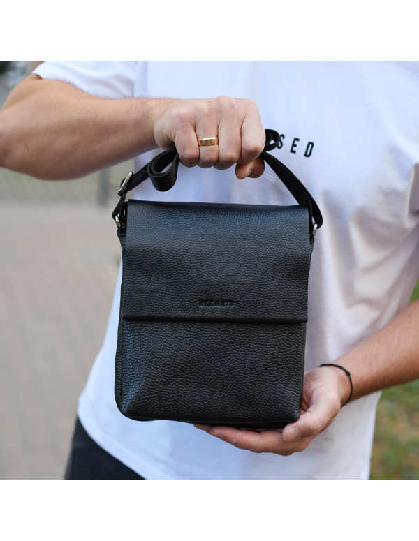 Шкіряний месенджер для чоловіка Napoli,чорна